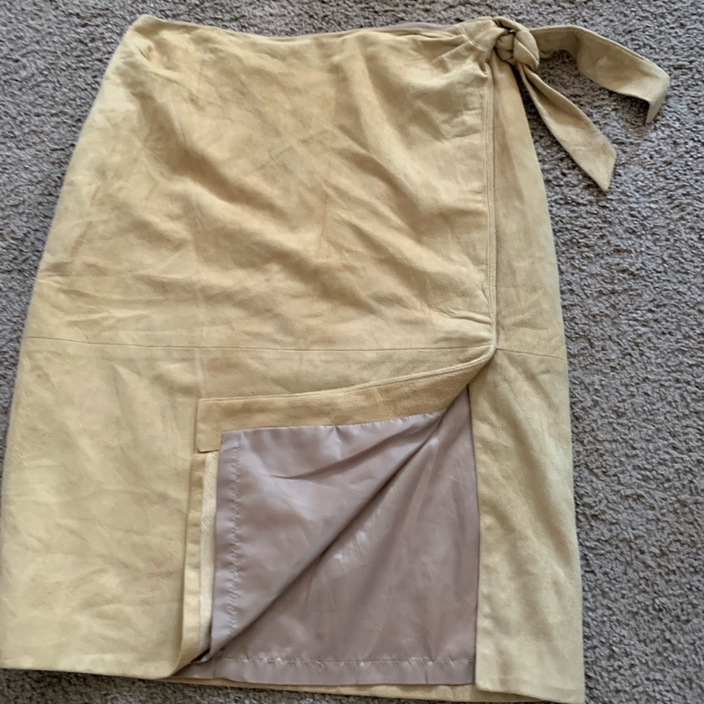 Oscar de La Renta Lamb Suede Skirt Size 6 Y2k‎ - Picture 2 of 6
